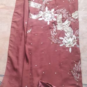 Beautiful Saree with sliver Design