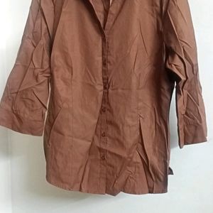 Wardrobe By Westside- Brown Solid Shirt