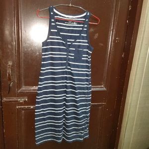 Women H And M Brand Dress Blue Stripped