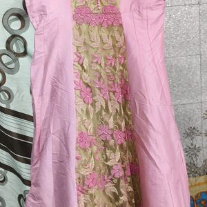 Pink A-line Kurta With Dupatta And Legging