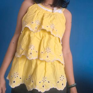 Sleeveless Yellow Cute Top