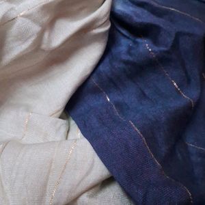 Navy Blue And White Mixed Dupatta