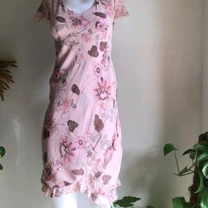 Pink Floral Dress Size:S/M