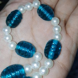 Turquoise Green Stones & Pearls-Necklace & Bracle