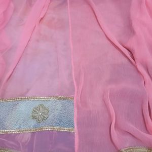 New Pretty Pink Stylish Saree With Blouse