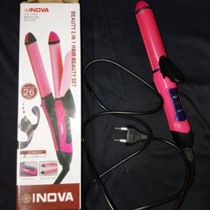 NEW INOVA HAIR CURLER & STRAIGHTENER 2 IN 1