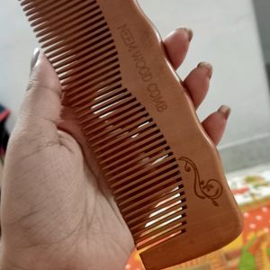 Color Hair Brush With Neem Wooden Comb...