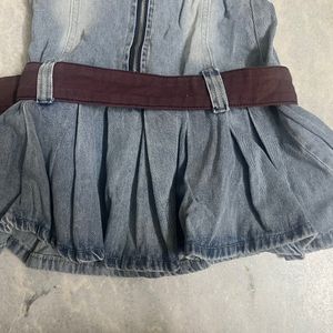 y2k vintage denim belted mini dress🤩