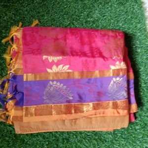 Wedding And Festival Silk Saree Rose Colour