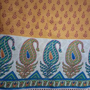 Mustard Polysilk Saree