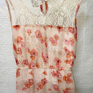 Floral Printed Peach Dress