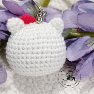 Amigurumi Hellokitty Face Keychain