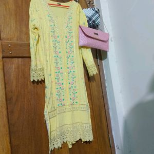 Beautiful Yellow Kurti. It Has Dupatta Too