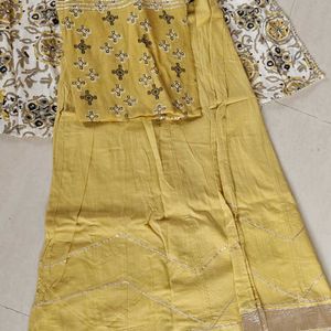 "Ishin" Brand Kurta And Palazzo Set With Dupatta