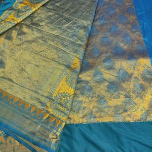 Blue Bridal Kanchipuram Saree