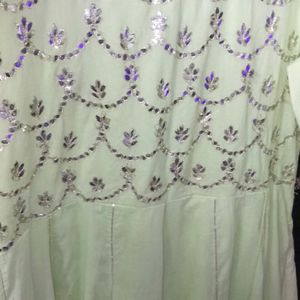 ISHIN Pista Green Anarkali size -S