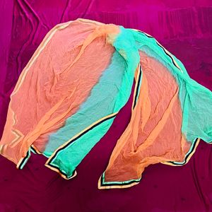 Orange And Green Dupatta For Girls