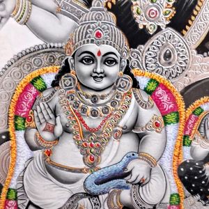 ♡Silver Kuber Lakshmi GODDESS Painting♡