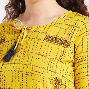 Straight Yellow Kurti