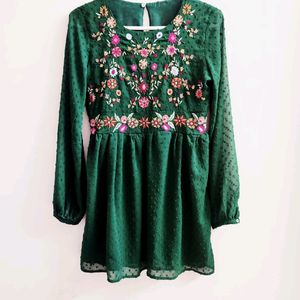 Embroidered Bottle Green Tunic 🫒