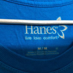 Hanes Blue Long Sleeve T Shirt