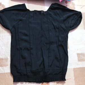 Black Net Square Neck Top