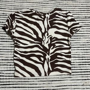 Zebra Stripes Fitted Crop Top For Girls