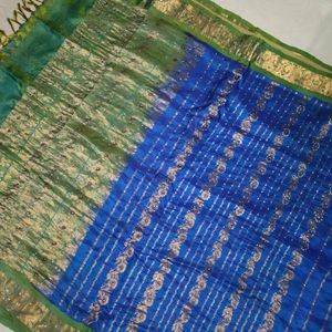 Blue Pure Kanchi Pattu Saree 💙💚