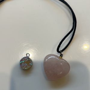 Pink Crystal Necklace + Cute Free Reflective Charm