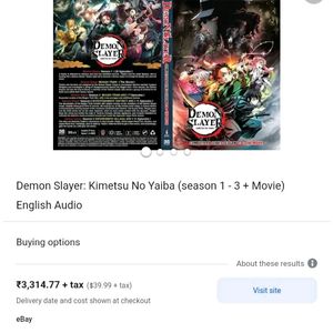 Demon Slayer Season 1, 2 & 3 Episodes + Movie DVD
