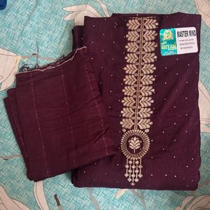 Wine Colour Suit Salwar Material