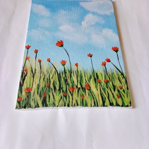 Flowers Acrylic Painting Canvas Board (HANDMADE)