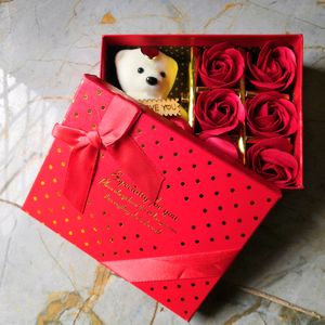 Valentine Gift Red Teddy Bear Box For Couple