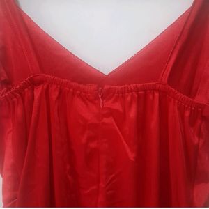 SHEIN ruched Red Dress