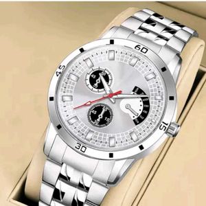 Classy Men Analogue Causal Sliver Stainless Steel