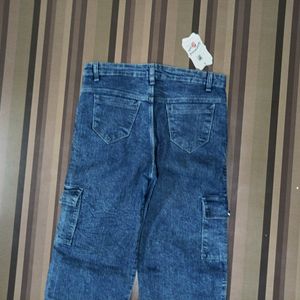 X-40 Size 34 Cargo Straight Women Denim Jeans