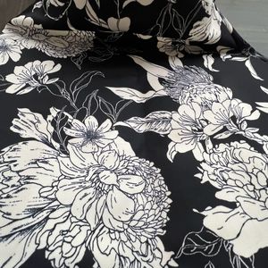 Black And White Floral Skirt