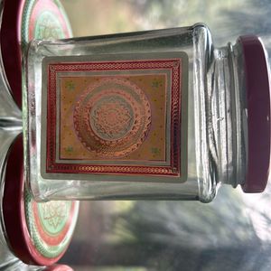 Set Of 4 Glass Storage Jars With Lid - Square