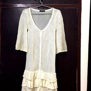 White Net Shear Dress