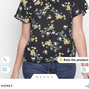 Gathered Neck Floral Top