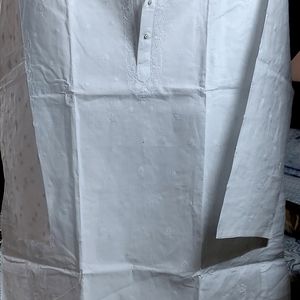 Authentic Lucknowi Gents Kurta In White Colour