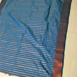 Multi colour Banaras silk Copper Design saree