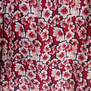 Maroon Floral Dress