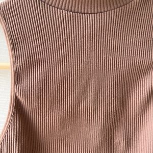 Mock Neck Ribbed Top