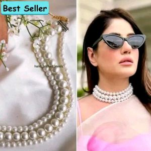 3 Layers Pearl Choker Necklace Set