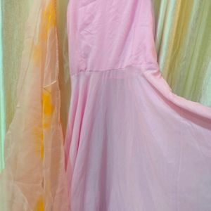 Pink Dupatta Set With Kurta