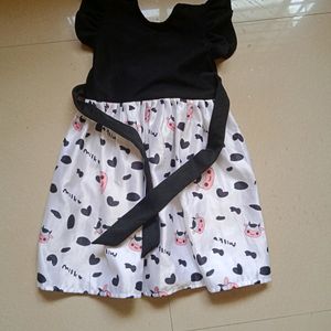 Girl's Black & White Frock