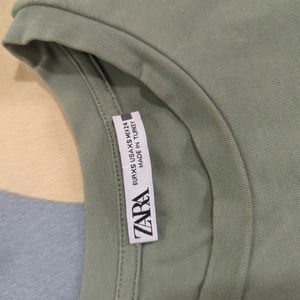 Zara Green Cotton Crop Top