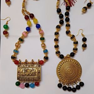 Combo Of 2 Neckless With Ear Rings