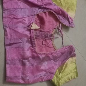 Pink Saree With Blouse